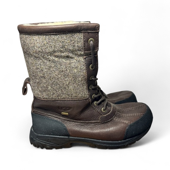 UGG Australia Adirondack Waterproof Leather Winter Boots Brown Men’s size 9.5 - Picture 4 of 12